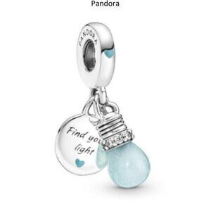 Pandora Silver and Blue Charm Bracelet
